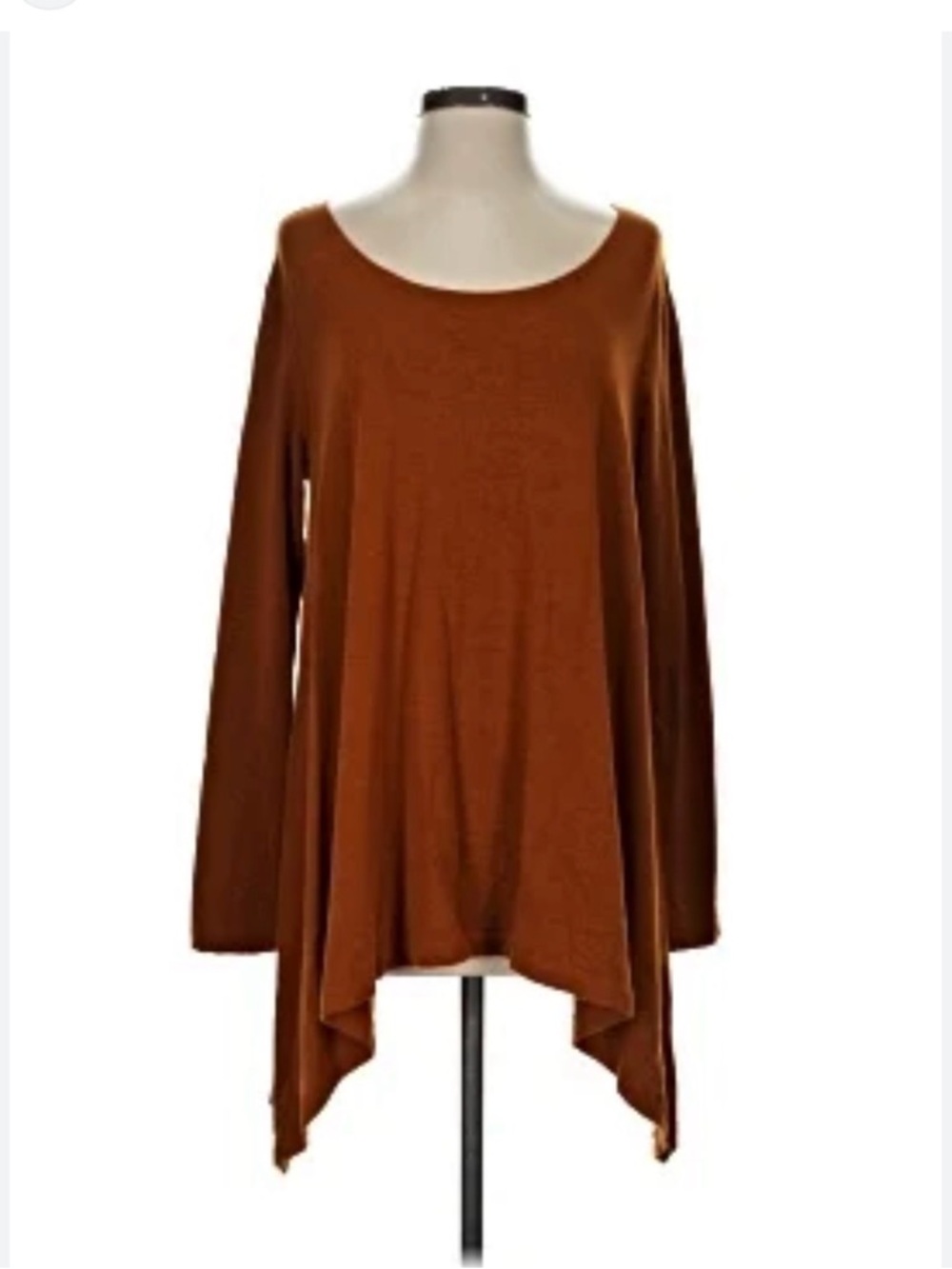 Bryn Walker Rust Orange Asymmetric Hem Tunic Top